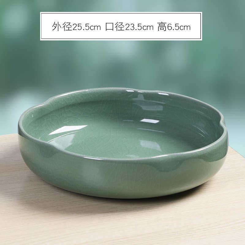 陶瓷特大缸水培孔养荷花大号哥窑盆碗叶莲花盆水睡莲莲草无一铜钱
