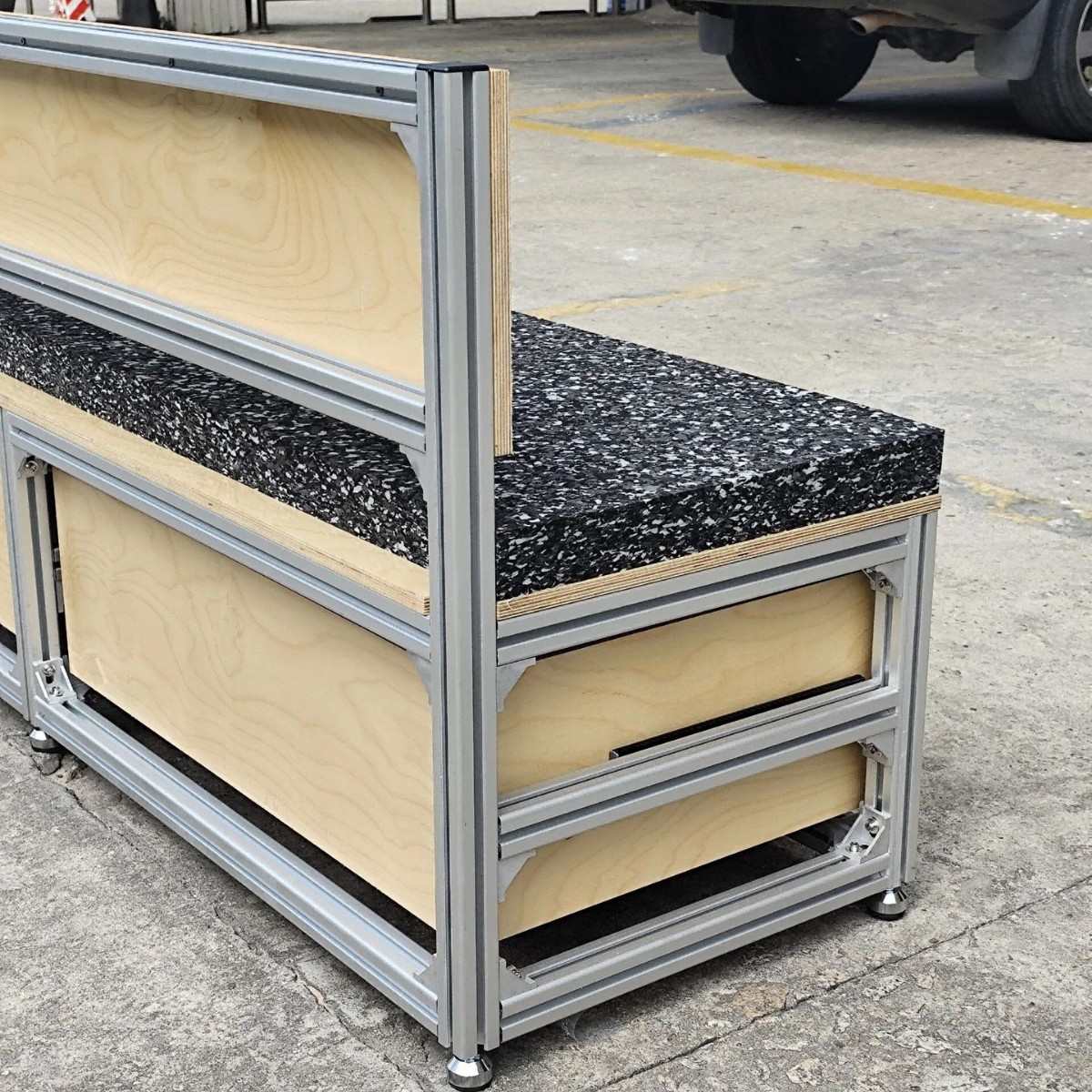 铝材铝合金型材diy 海洋板桦木板工业风凳子型材家具 铝合金椅子
