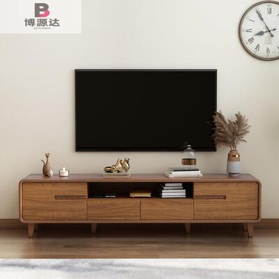 现代简约电视柜BGT茶边柜合新中式地柜框实木边几组矮柜客厅电视
