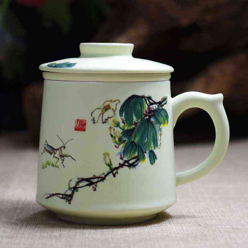 带泡茶杯陶瓷景德镇过滤盖水杯子老板办公室茶杯杯分离茶水茶具大