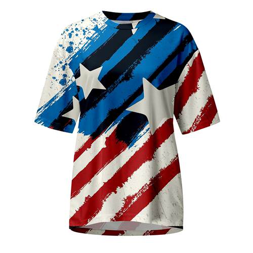 Teenage printed t-shirt without collar checkered short