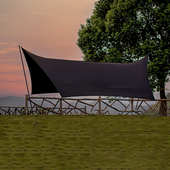 户外天幕布帐篷露营野营便携沙滩黑胶防晒涂层防雨蝶形六角遮阳棚