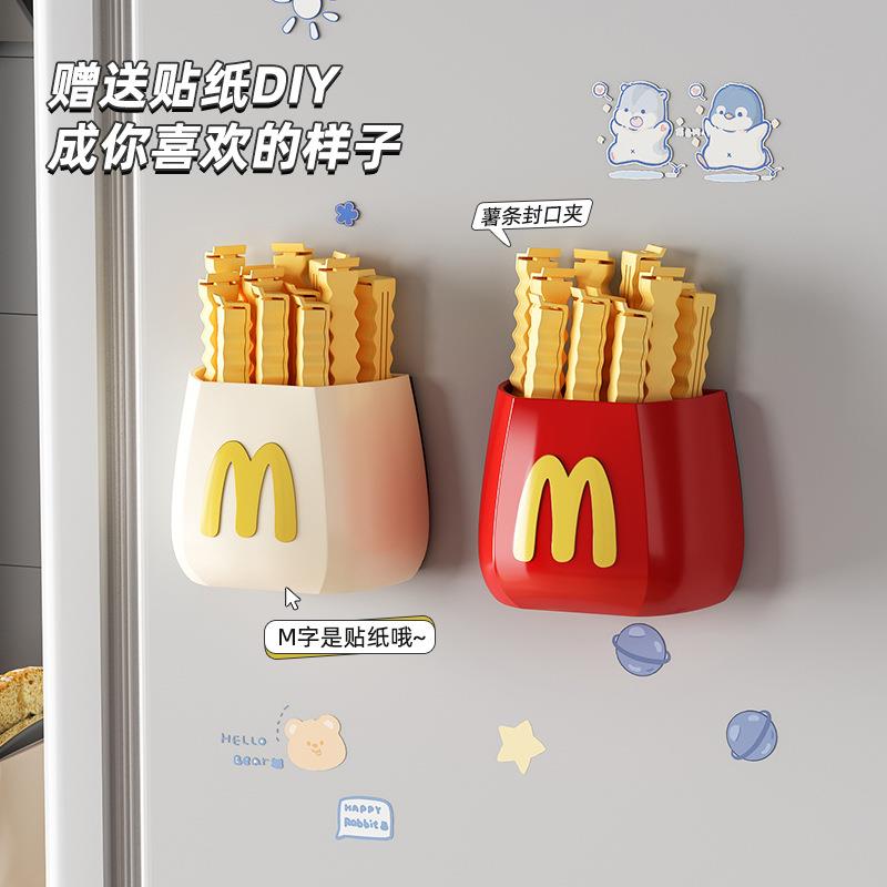 薯条封口夹卡通可磁吸冰箱上零密食夹袋物食调料封收纳薯条夹多功图片