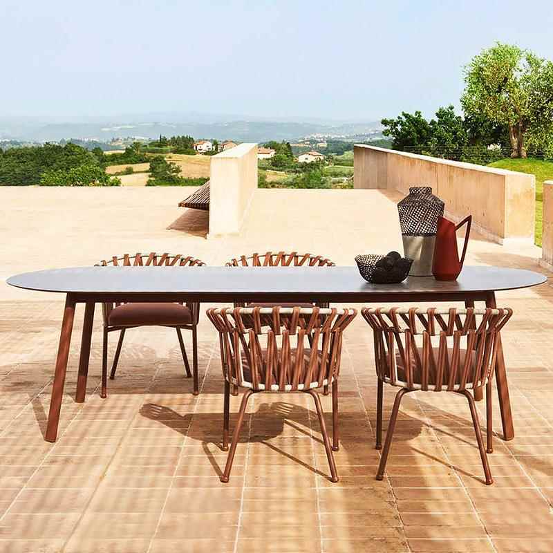 户外桌椅设计师藤编休闲庭院绳编三件套家具组合度假村露天藤椅