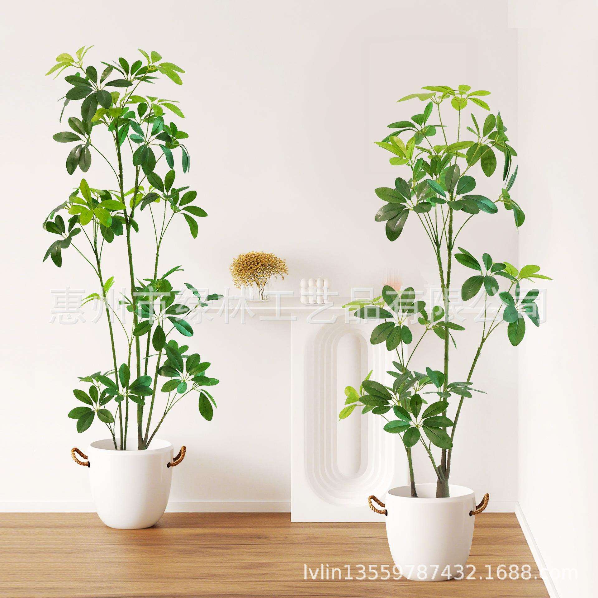 绿植八角金盘落地盆栽仿生植物室内客厅装饰花摆件大型盆景假树