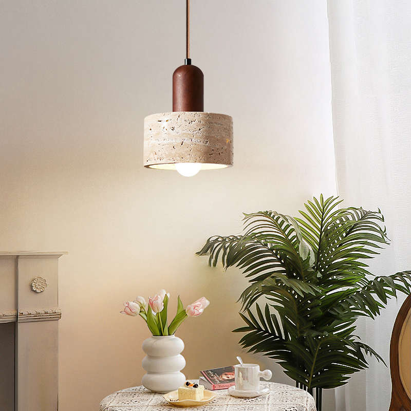 黄洞石卧室床头吊灯中式复古诧寂风民宿酒店咖啡厅装饰小吊线灯具