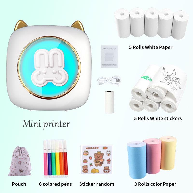 跨境新款学生口袋迷你错题不干胶小型便携式照片打印机标签打印机