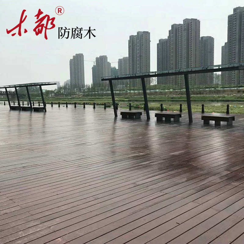 景观庭院花旗松防腐木防水地板木凉亭木廊桥栏杆实木建筑护栏批发