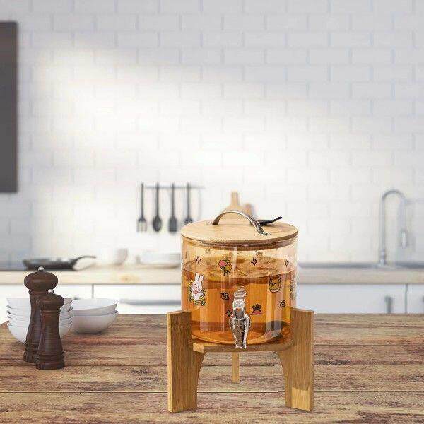 Plant Bamboo Base Drink Dispenser Stand Only Beverage Bead