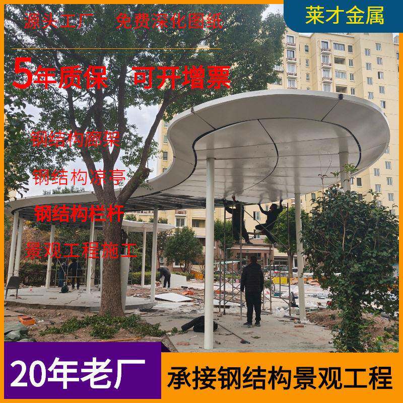 户外金属廊架 镀锌钢廊架 庭院阳台廊架定制金属花架长廊工程施工