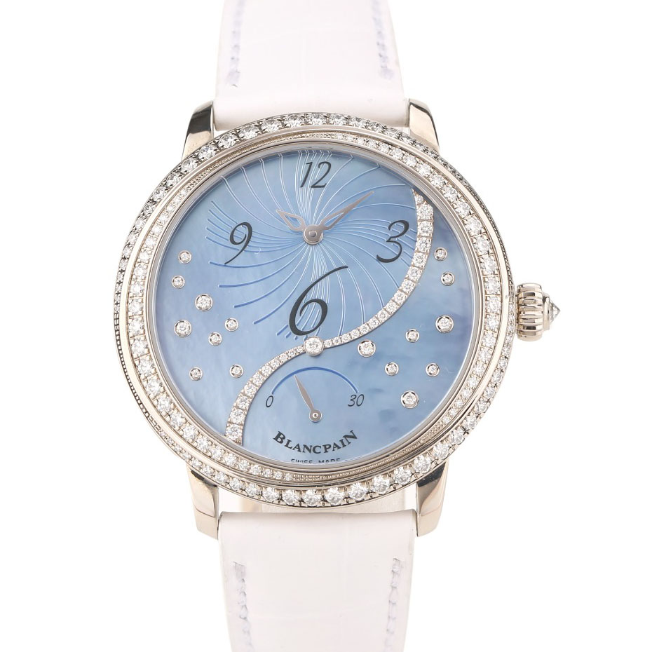 [9.8新]宝珀女装系列冰蓝贝母面自动机械女表3650A-3554L-58B