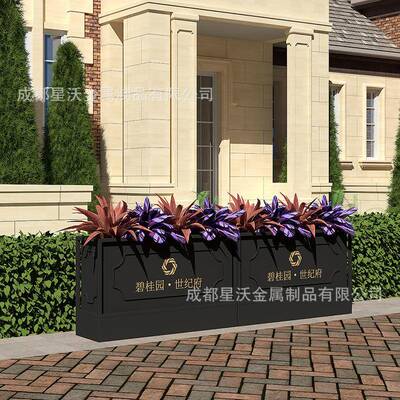 花不锈架钢花箱花坛铁摆艺户花立体市政外组合道路外房地产树EXX