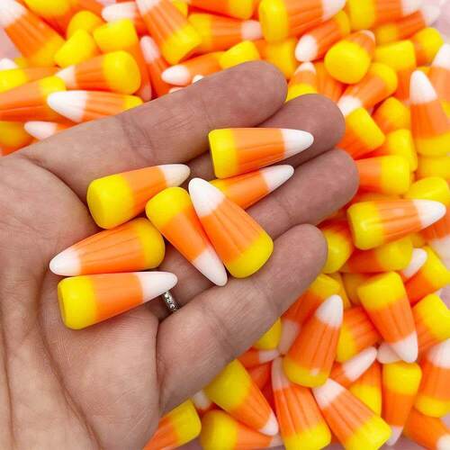 10/20pcs Bulk Halloween Resin 3D Fake Candy Corn Cabochons M