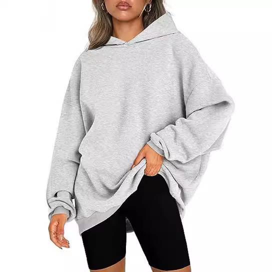 hooded pullover loose plush oversized Womens casual