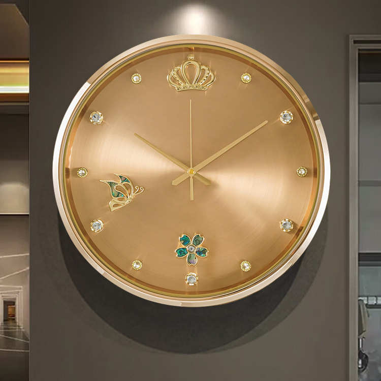 轻奢时尚创意客厅钟表网红挂钟挂墙时钟现代简约圆形静音石英钟