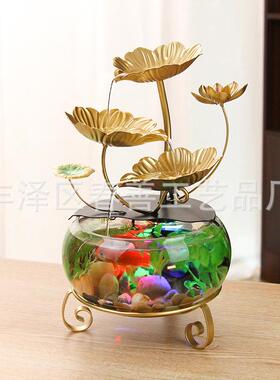创意简约PBV桌型鱼缸面摆件流小水艺摆件源头工厂铁艺家居装饰工