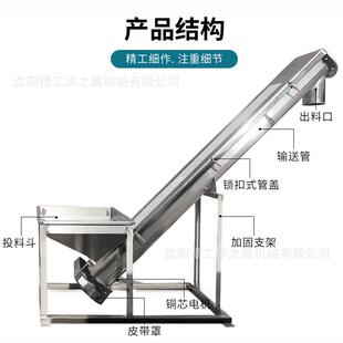 送阳沈机械厂不锈钢蛟龙螺杆喂料提升机U螺旋式输机颗粒型螺杆喂