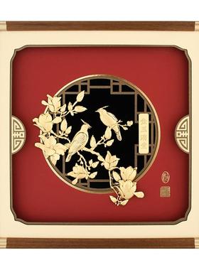 高档爱斯克工一帆风公顺金箔摆件桌面品客艺厅电视柜装饰办室开业