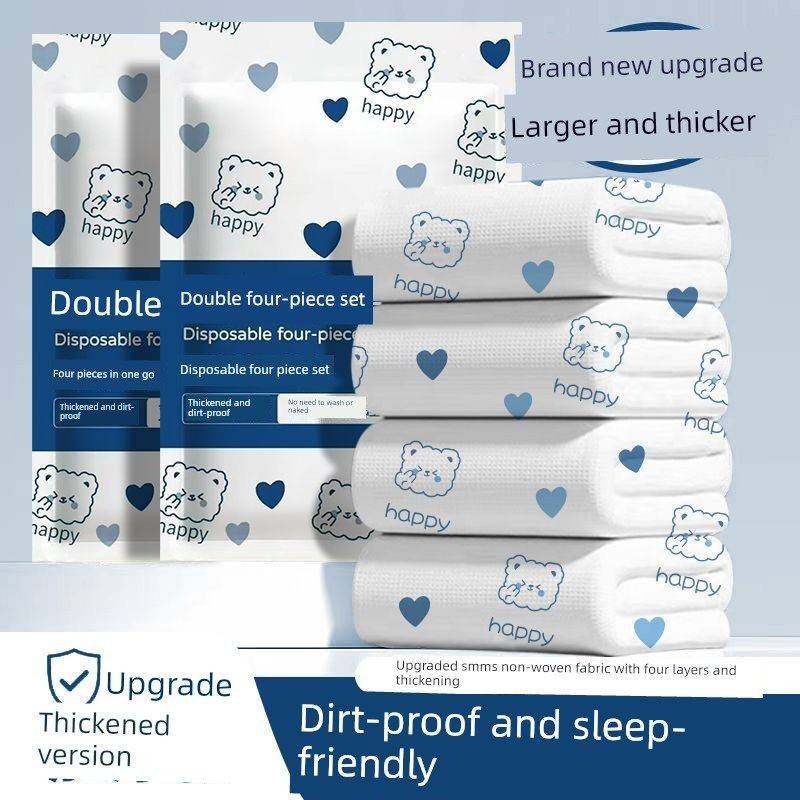 一次性床上四件套住酒店床单被套枕套加厚双人旅行用品隔脏便携式,居家布艺,一次性洗脸巾/压缩毛巾,淘宝优惠券,粉丝福利购,淘宝优惠卷