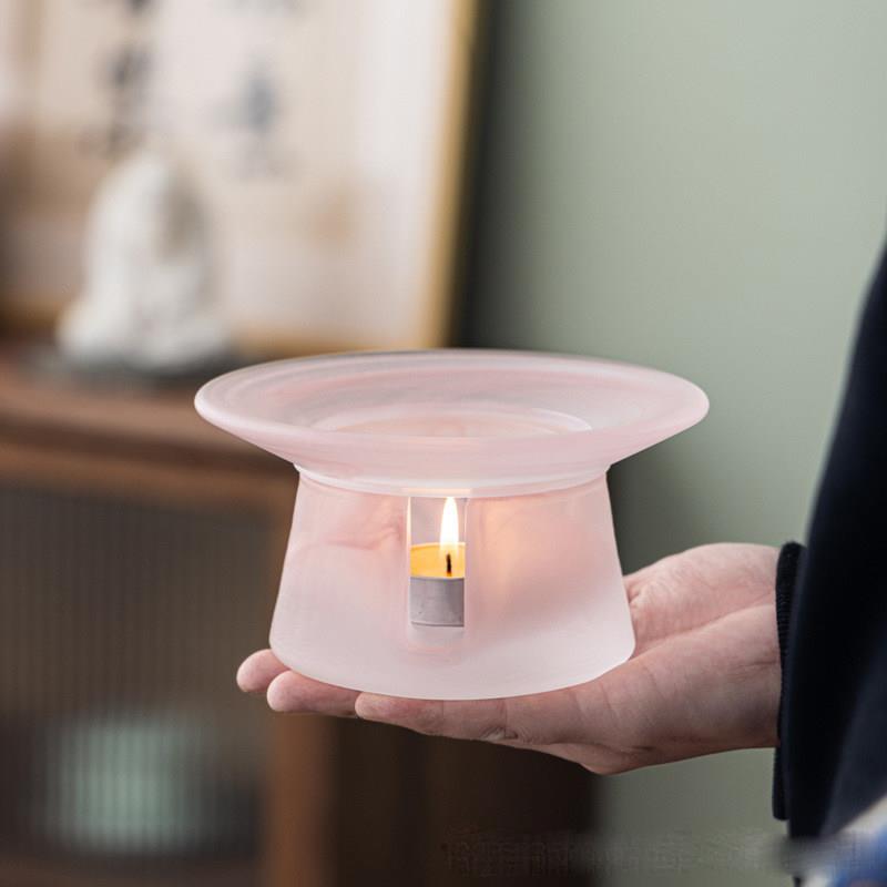琉璃暖茶温茶炉蜡烛加热底座茶炉煮茶办公室小型温茶器围炉煮茶炉