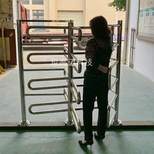 车站单向旋转门超市单向门手动旋转门出入口单向转闸半高栅栏转闸