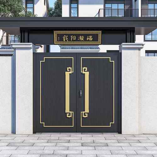 铝合金别墅精雕庭院大门铝艺农村自建房铁艺院子大门双开 关自动