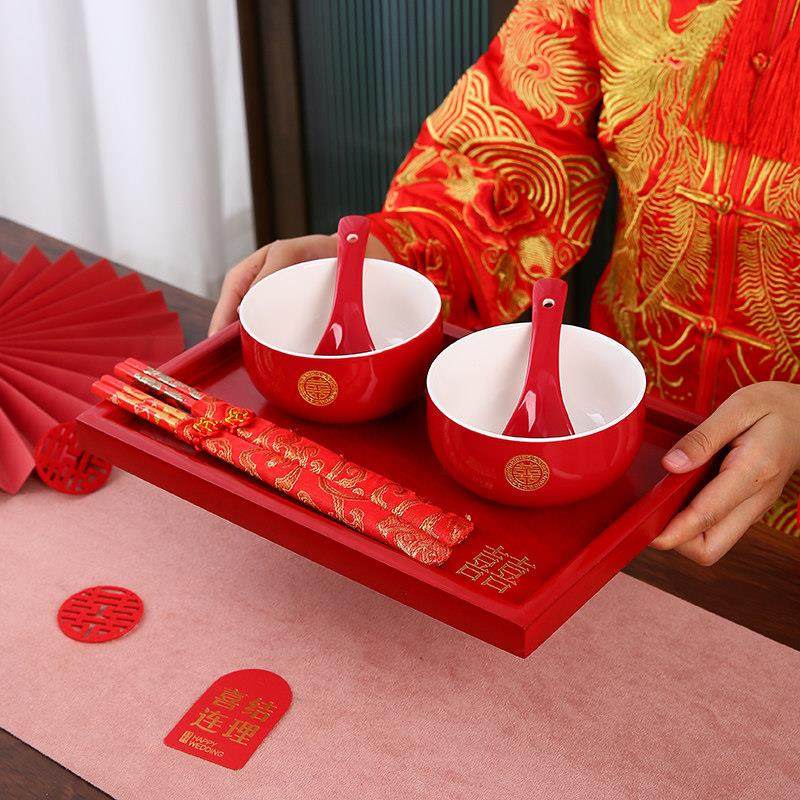 结婚喜碗一对勺筷子中式红色婚庆用品新娘陪嫁改口敬茶杯托盘套装,节庆用品/礼品,喜碗/敬茶杯,淘宝优惠券,粉丝福利购,淘宝优惠卷