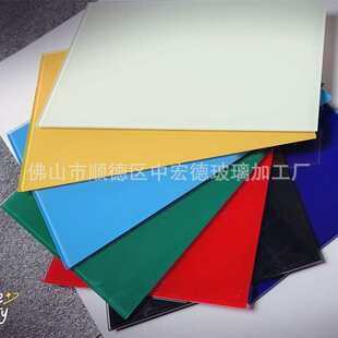 厂家供应 烤漆钢化玻璃 纯白 磨砂 黑黄绿红蓝等多色烤色玻璃