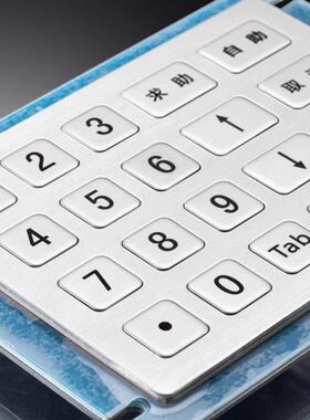 D-8210不锈钢金属工业数字键盘 自助加油机加气机加注机20键键盘