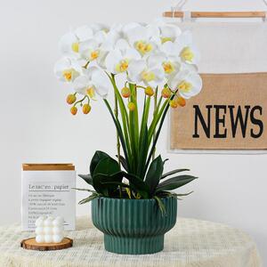 新款蝴蝶兰仿真花卉客厅电视柜假花艺盆景摆件餐桌面花装饰品摆设
