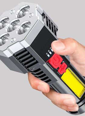 跨境ABS手电 户外led家用便携cob侧灯充照明电防水電筒强光手电筒