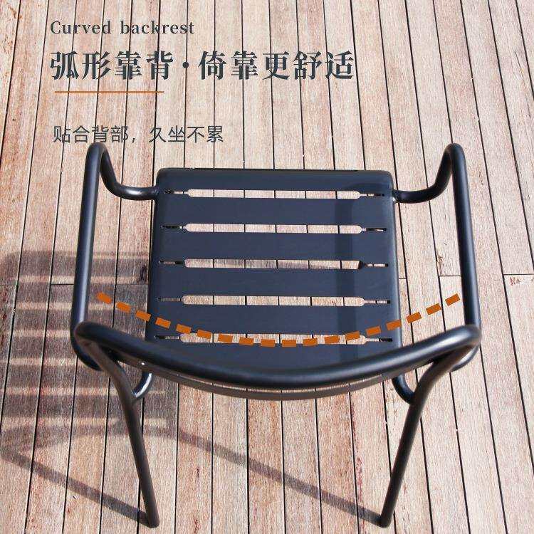户外休闲桌椅室外摆桌椅子阳台庭院咖啡厅奶茶店餐饮铁艺桌椅组合图片