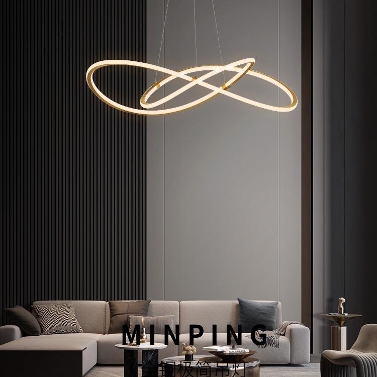 全铜极简客厅吊灯简约现代轻奢大气家用创意客厅主灯全屋灯具套餐