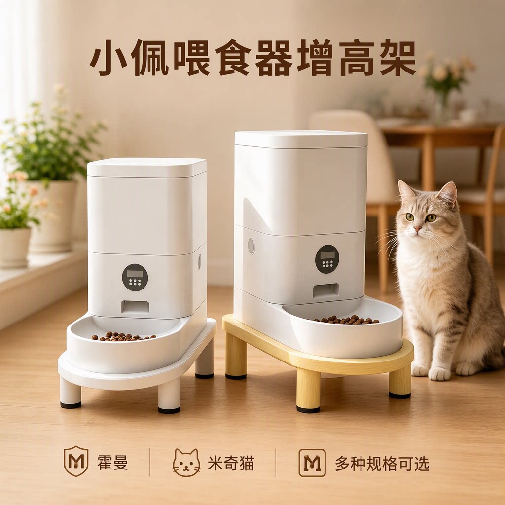 小佩霍曼米奇猫自动喂食器增高架猫碗支架猫咪垫高架子宠物吃饭桌