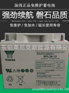 广东汤浅蓄电池NPL38-1212V38AH铅酸免维护太阳能路灯蓄电池