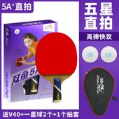 正品 乓双鱼座乒乓球拍单发初学者乒球练拍1支5五A星级专业级别训
