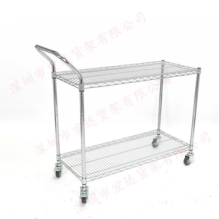 手圳NWM车周转深镀铬货架量大价优带轮移动推不锈钢物料网线置物
