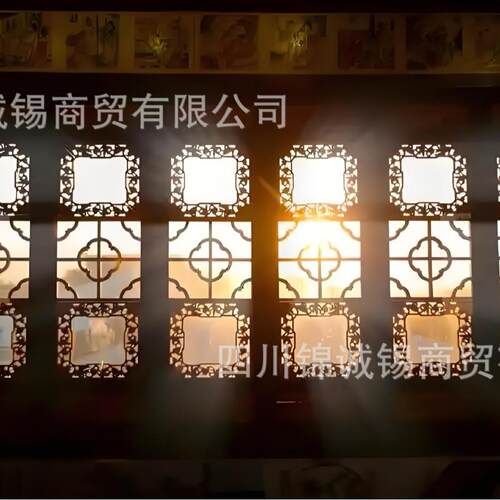 中式实木木雕仿古花门窗实新木格空雕刻镂花窗新花格2中式庭院装
