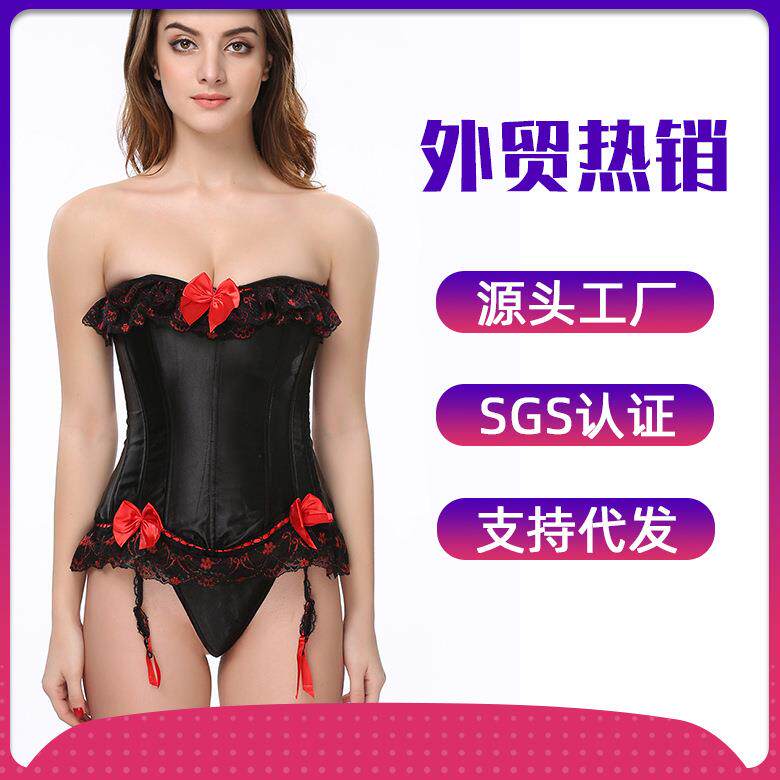 情趣内衣工厂直销 胶骨束胸宫廷束身衣束腰胸托欧美塑身衣收腹女
