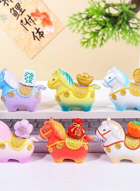 河南唐三彩小胖马洛阳文创纪念品摆件马上有钱博物馆特色伴手礼物
