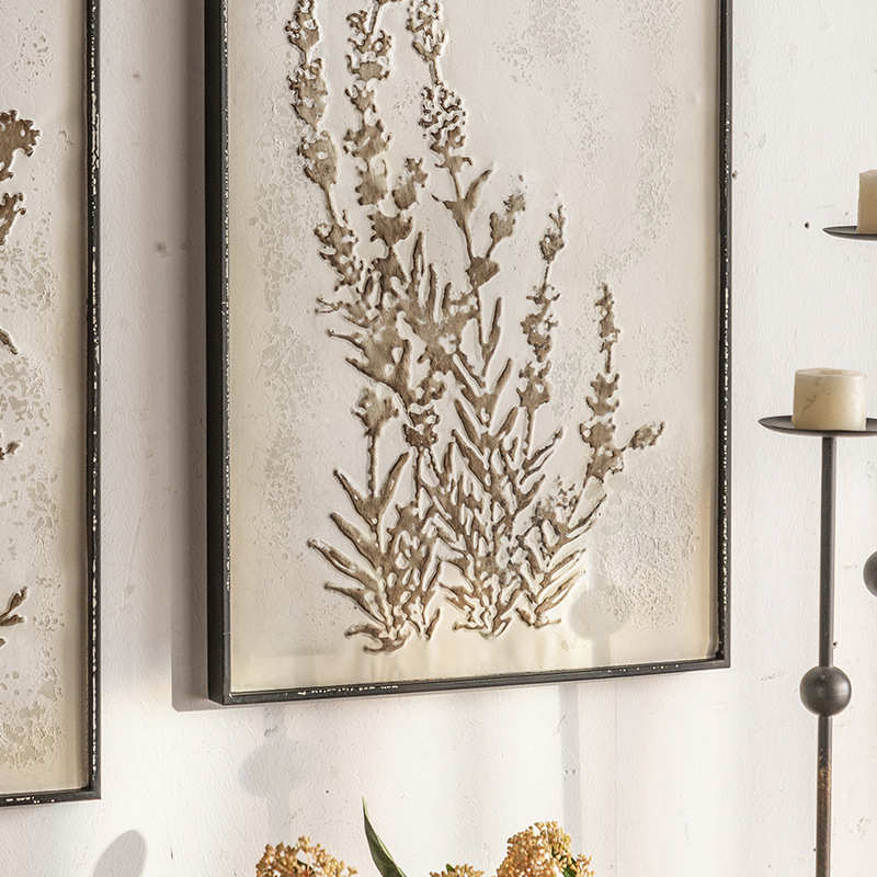 背景做白挂画墙植物沙发花卉新品田园艺装饰客厅旧铁艺术画 壁画图片