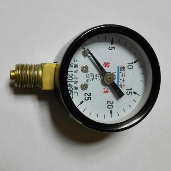 。氧压力表 禁向 氧气专用 外径40mm 压力25mpa Yo-40 径向 m10*1