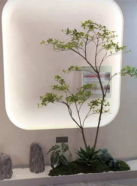 橱窗天井室内树海岛春花仿真绿景观造景落地植物套装摆件植装饰假