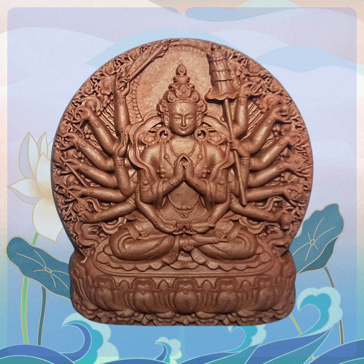 瀚林宝相独家首发 正品擦擦 准提佛母 陶土烧制擦擦 小佛像