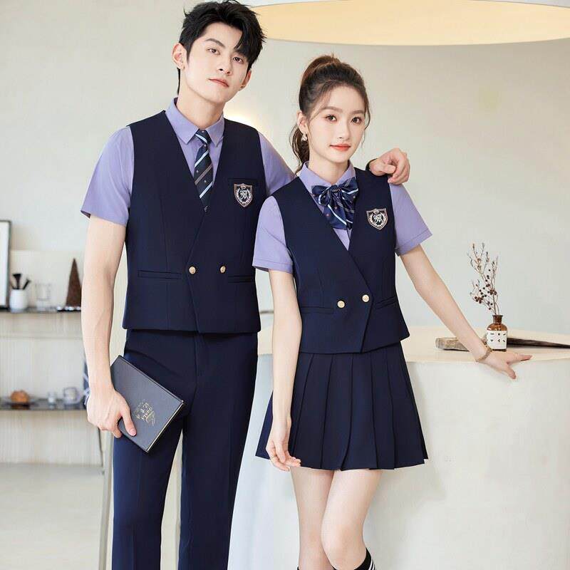 酒吧KTV服务员工作服短袖男女职业马甲套装电竞酒店前台工作装夏