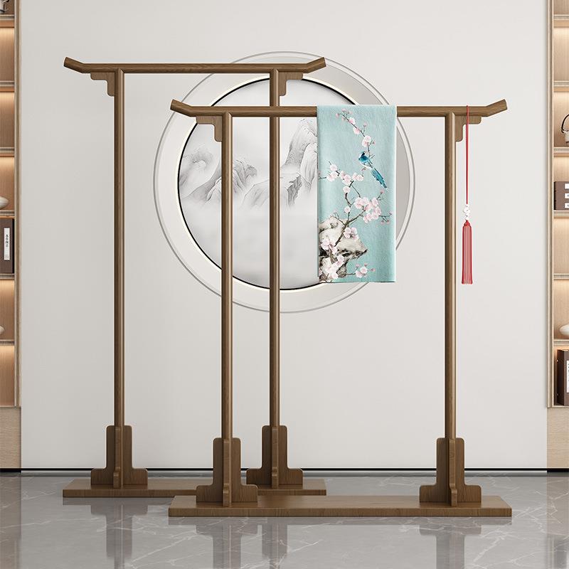 中式衣架落地木质复古实木挂衣架秀禾服展示木架简易立式衣帽架子