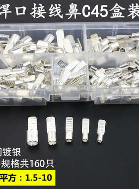 C45插片DZ47插针 冷压铜鼻子 空开接线端子 紫铜焊接片1.5~10平方
