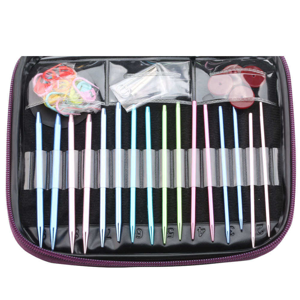 可拆卸高档铝合金环形钩针套装 毛线编织工具钩针PU包套装,居家布艺,线盒,淘宝优惠券,粉丝福利购,淘宝优惠卷