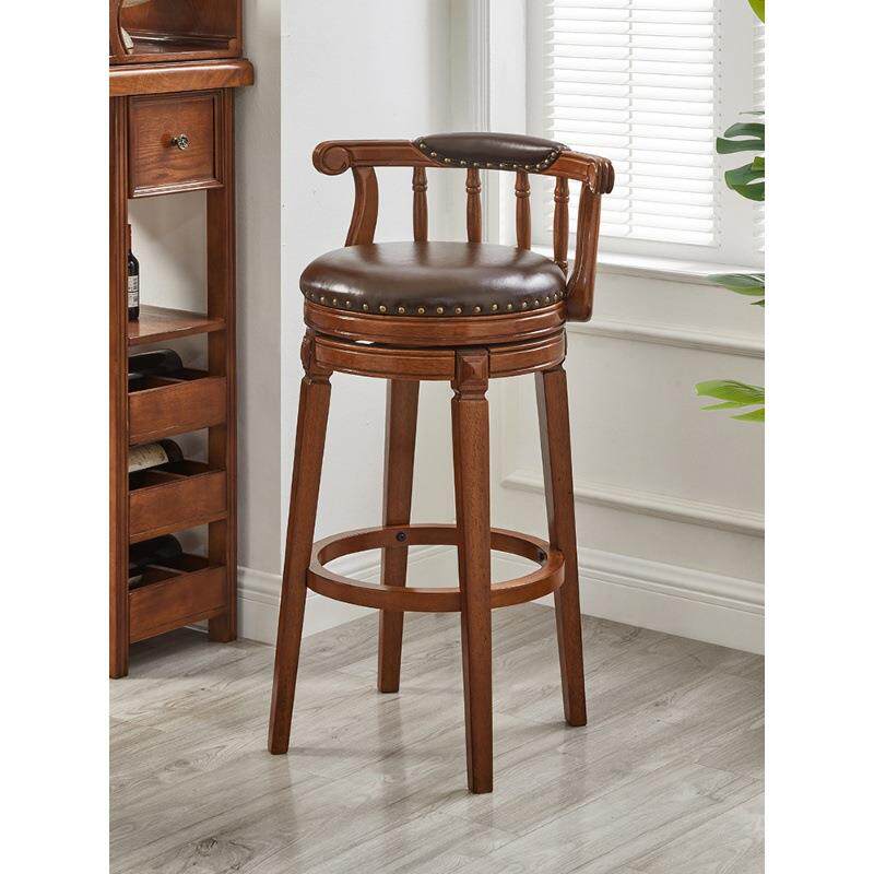 实木吧台桌家用间厅隔断桌长条桌酒吧高脚桌椅组合美式轻奢桌子