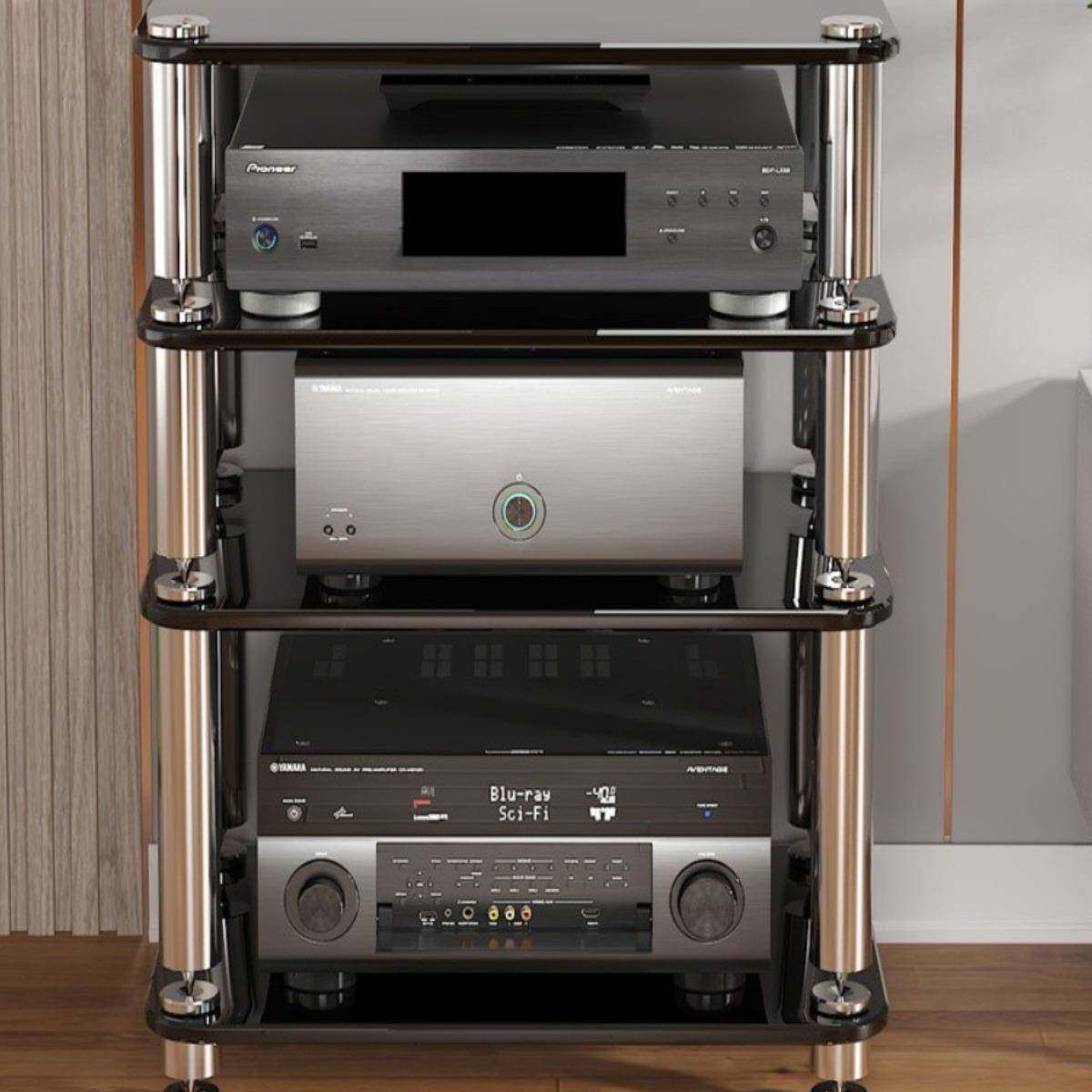 钢化玻璃音响HIFI功放柜避震柜脚钉架功放架影音器材柜KTV电视柜